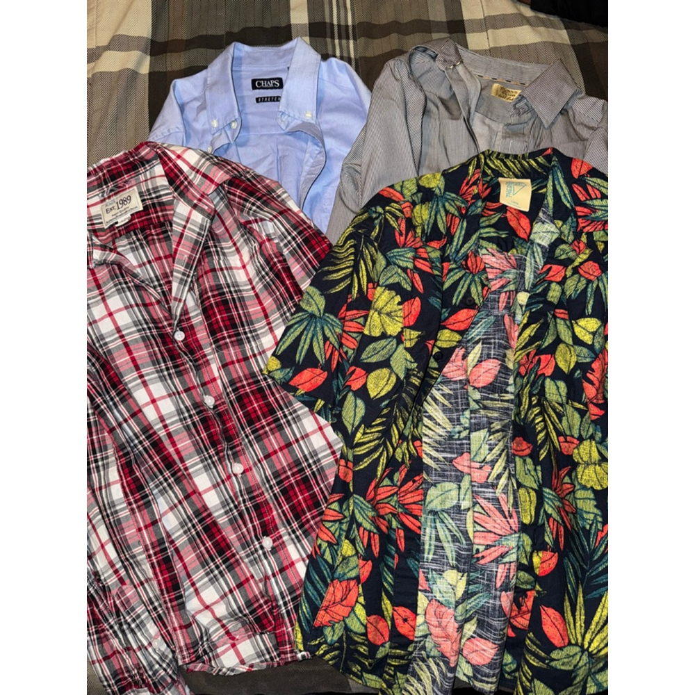 Bundle of four button up shirts ￼ boys size large 14-16 ￼